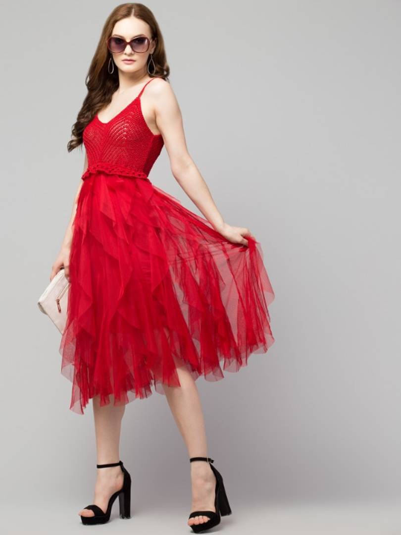 Trendy Crochet Net Dresses